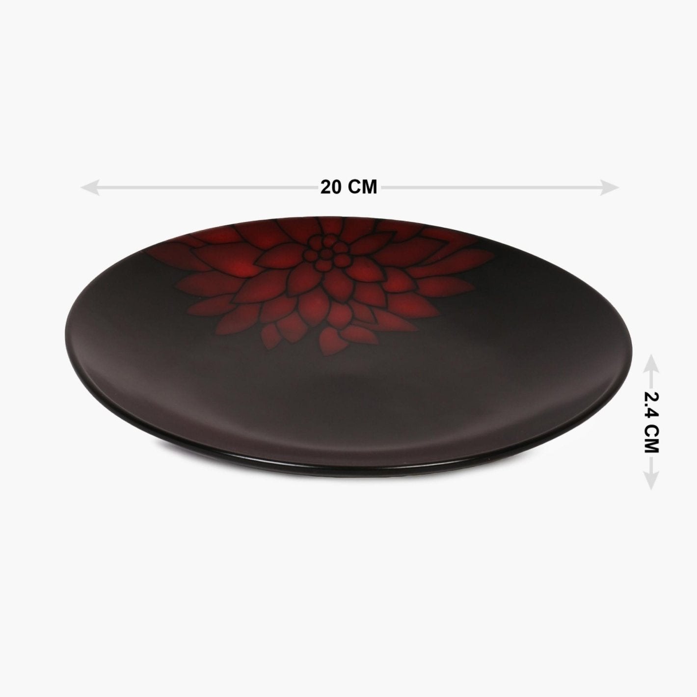 Floral Black Stoneware Side Plate