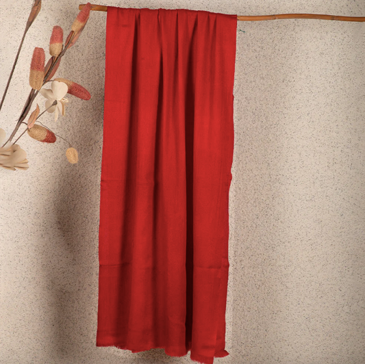 Luxury Crimson Red Solid Pashmina Shawl