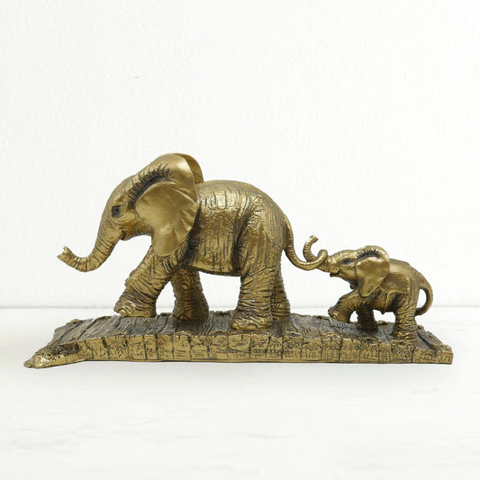 Golden Elephants Walking Figurine Online