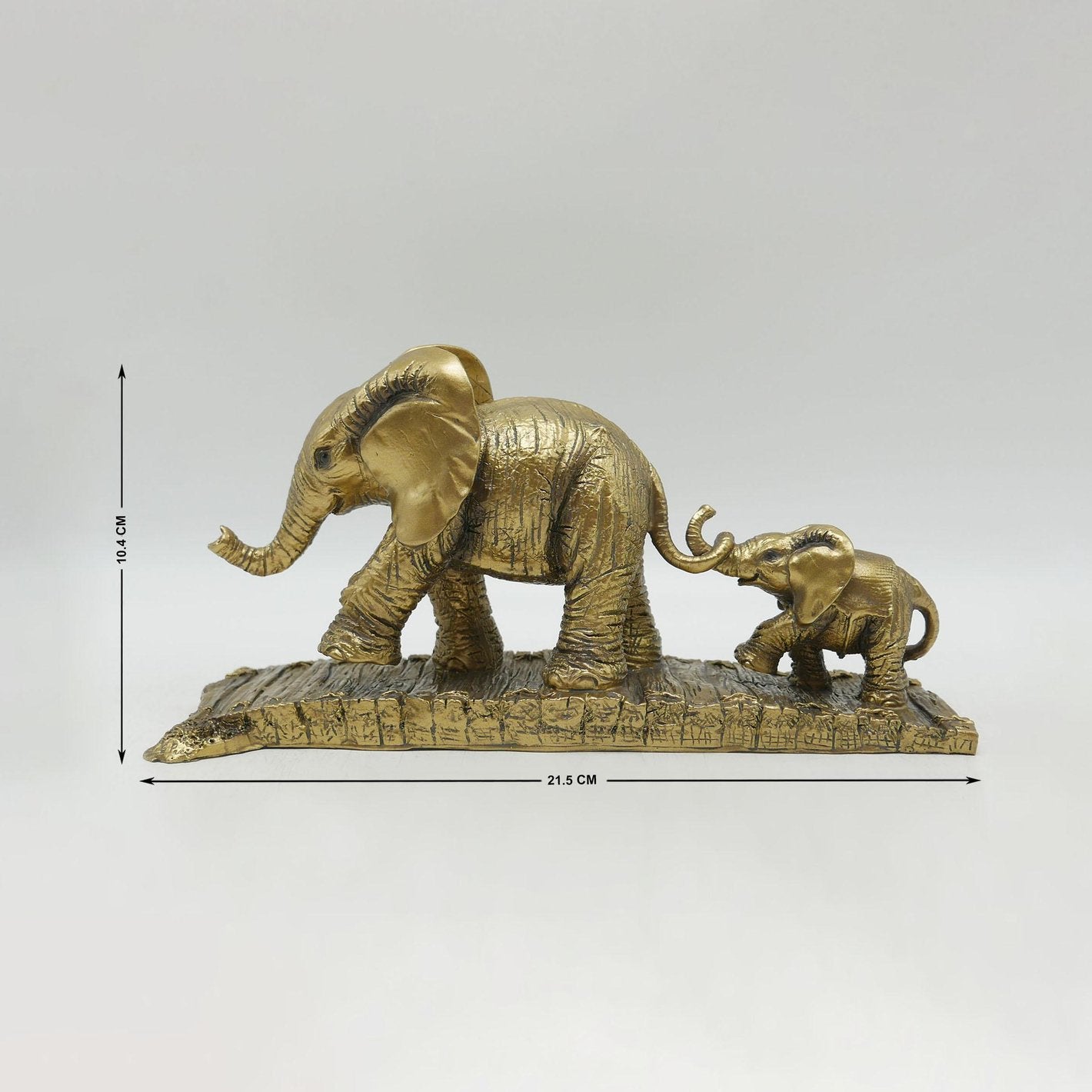 Golden Elephants Walking Figurine