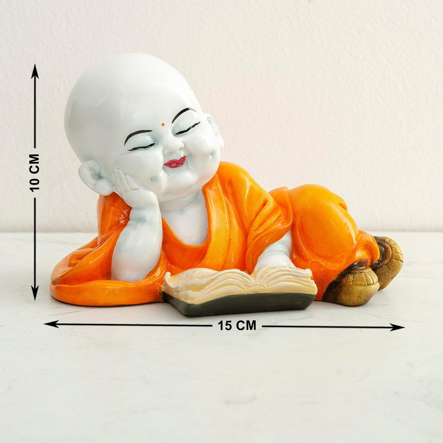 Orange Monk Statue Figurine