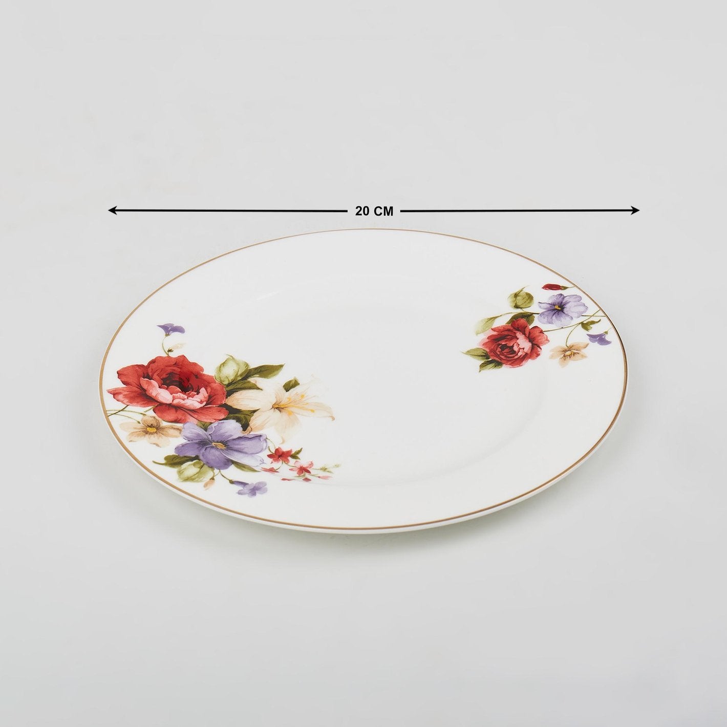 White Floral Bone China Side Plate