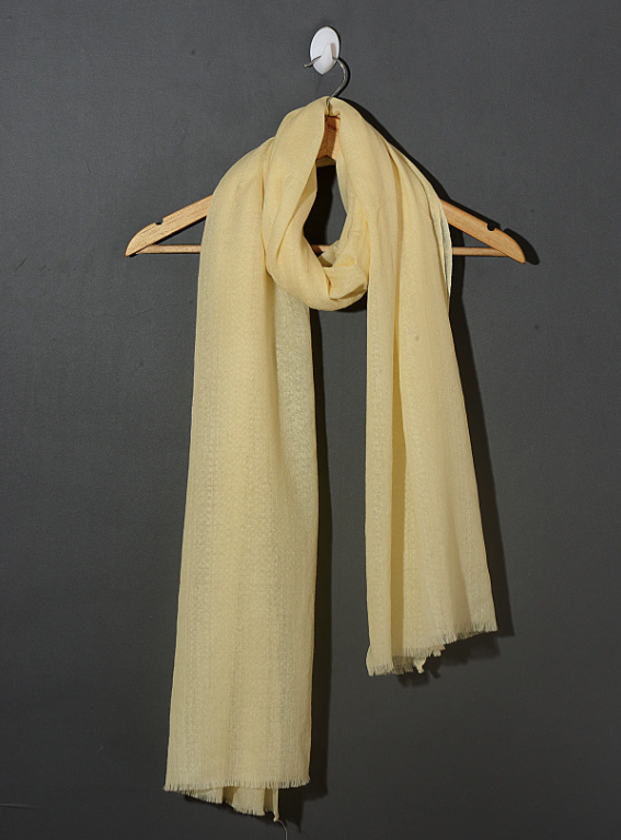 Light Yellow Solid Pashmina Shawl Online