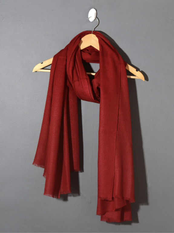 Red Solid Pashmina Shawl Online