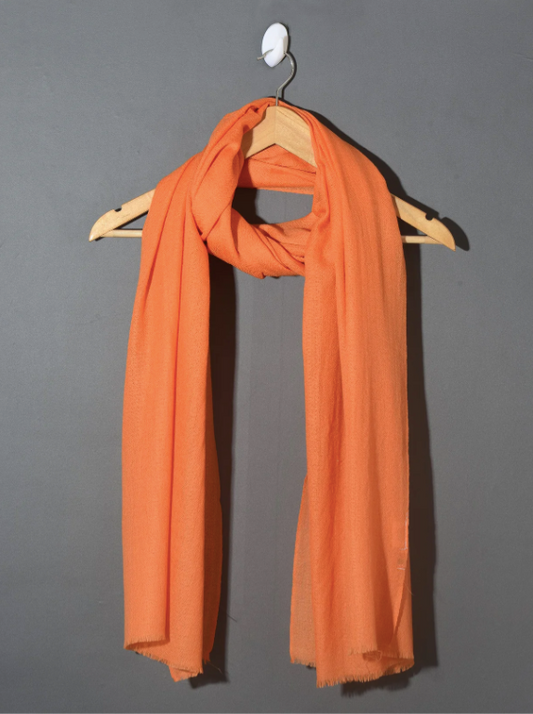 Luxury Orange Solid Pashmina Shawl