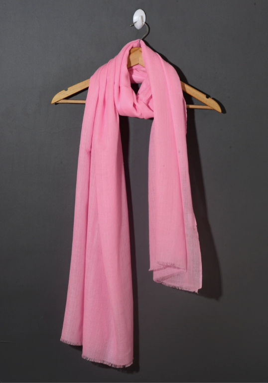 Luxury Pink Solid Pashmina Shawl