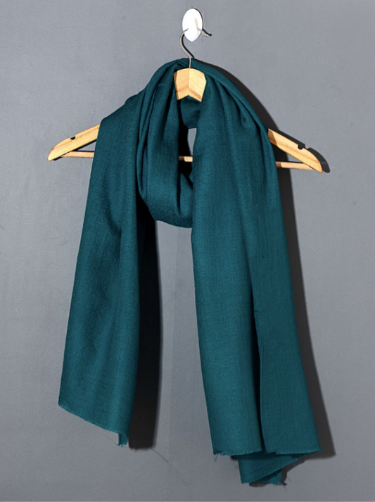 Dark Teal Solid Pashmina Shawl