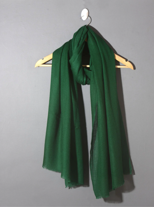 Dark Green Solid Pashmina Shawl Online