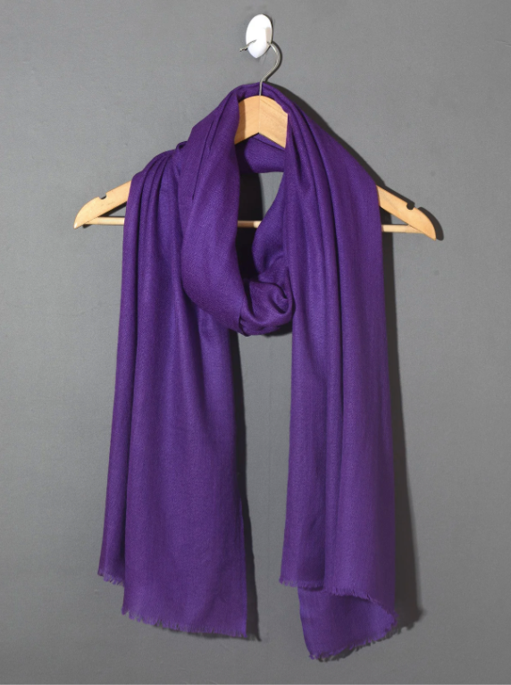 Womens Purple Solid Pashmina Shawl