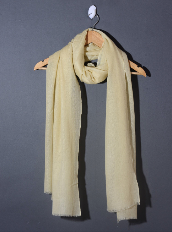 Luxury Ivory Solid Pashmina Shawl