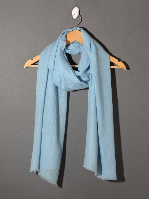 Sky Blue Solid Pashmina Shawl Online