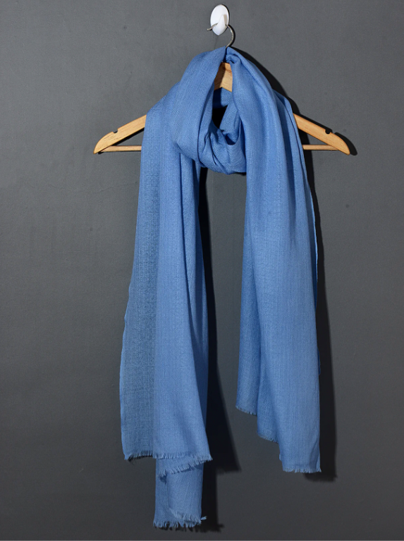 Luxury Blue Solid Pashmina Shawl