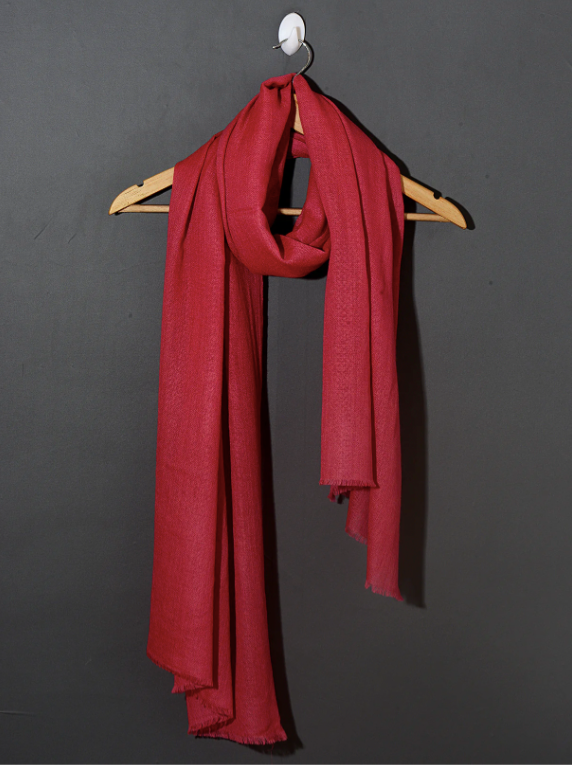 Luxury Rouge Pink Solid Pashmina Shawl