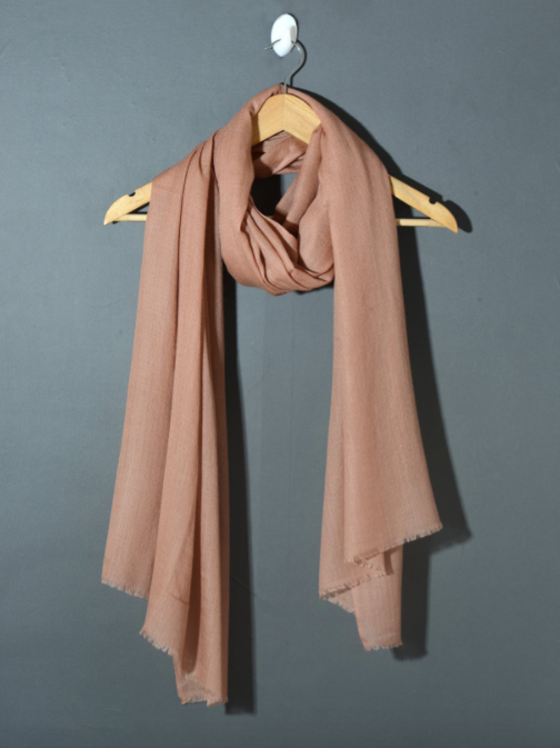 Luxury Caramel Solid Pashmina Shawl