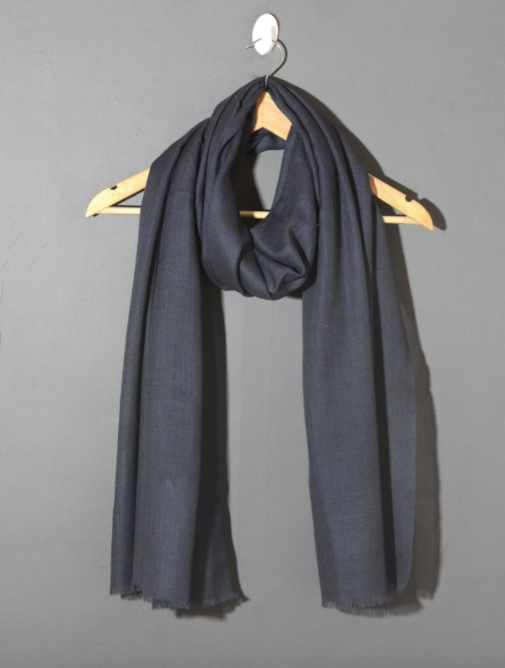 Dark Grey Solid Pashmina Shawl Online