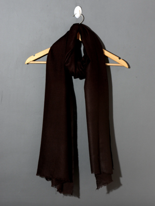 Womens Chocolate Brown Solid Pashmina Shawl