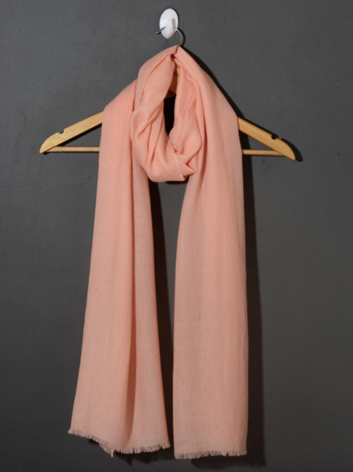 Luxury Peach Solid Pashmina Shawl