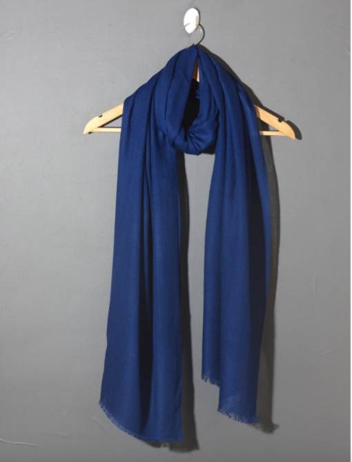 Navy Blue Solid Pashmina Shawl