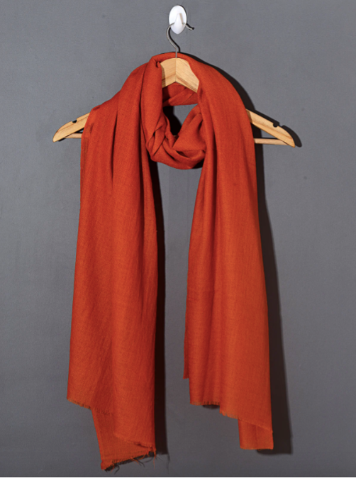 Sienna Orange Solid Pashmina Shawl