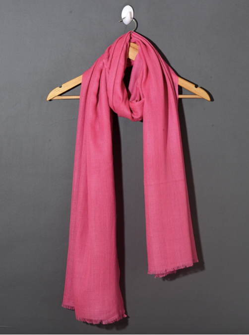 Flamingo Pink Solid Pashmina Shawl