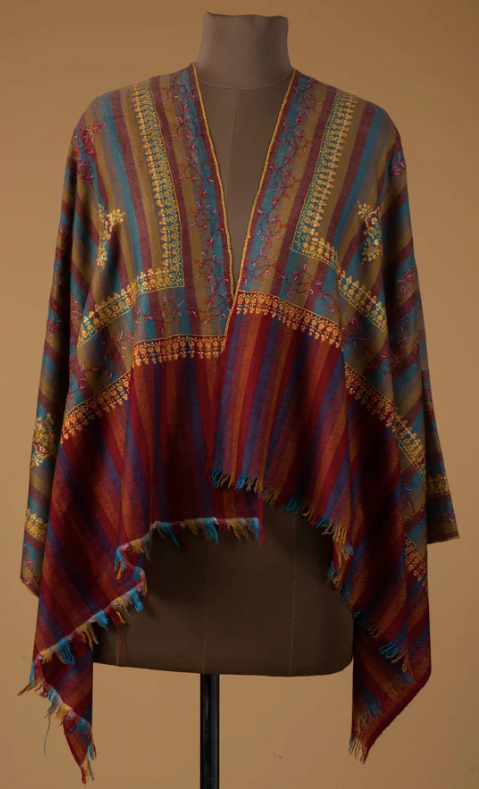 Multicolored Embroidered Pashmina Shawl