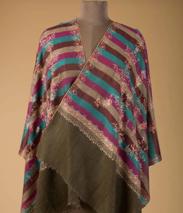 Womens Embroidered Pashmina Shawl